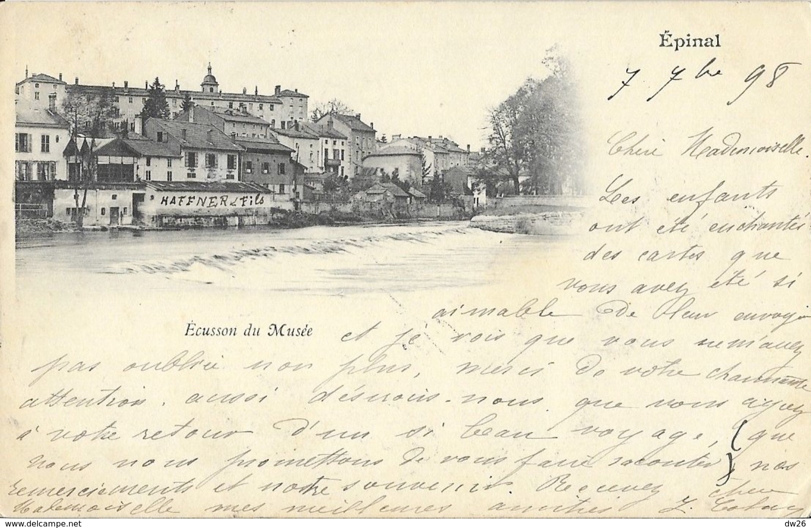 Epinal (Vosges) - Ecusson Du Musée, Maison Haffner Et Fils - Carte Dos Simple 1898 - Epinal