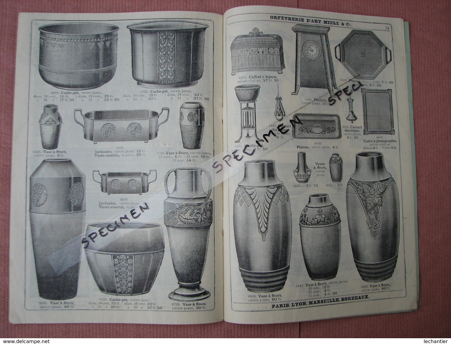 Orfevrerie d'Art 1911 MIELE et Cie. catalogue avec beaucoup de piéces Art Déco  TBE