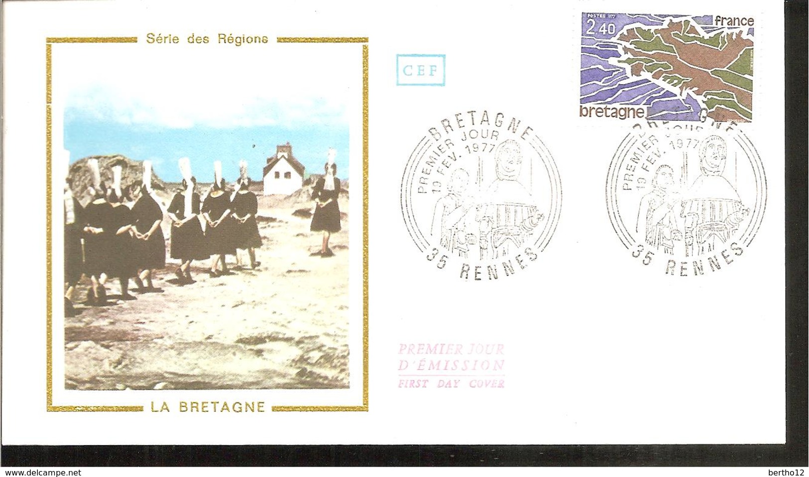 FDC  1977  LA BRETAGNE - 1970-1979