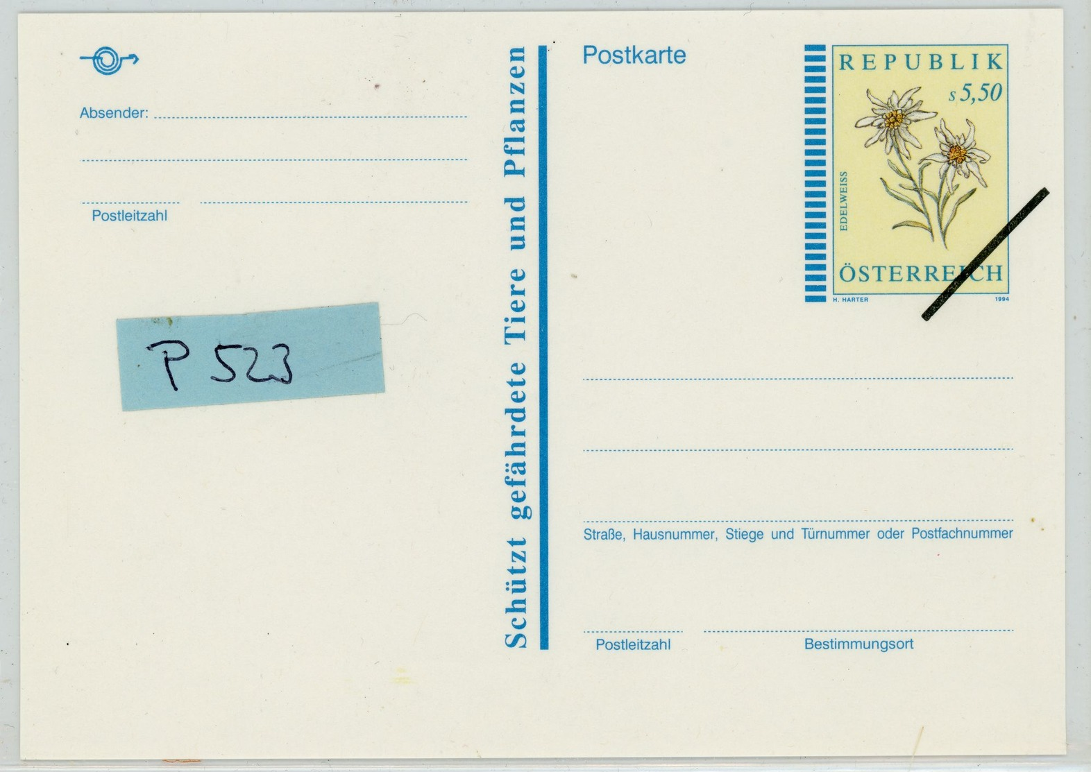 P 523 Muster Postkarte - Sonstige & Ohne Zuordnung