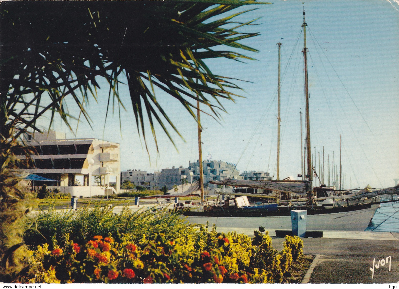 Port Camargue (30) - Parterres Fleuris Et Bateaux Dans Le Port - Autres & Non Classés