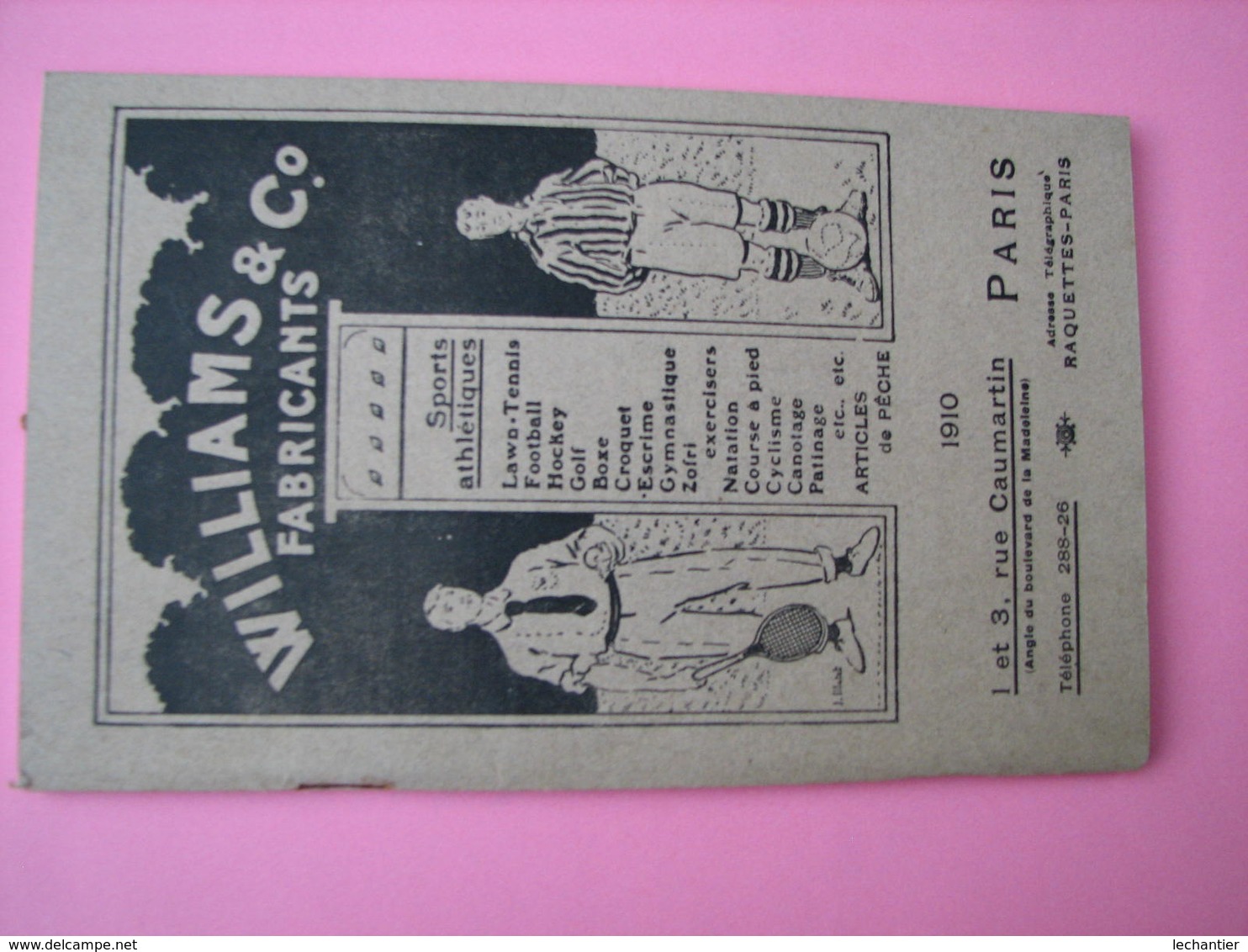 Catalogue 1910 équipements Sportifs WILLIAMS Et Cie Paris 144 Pages Suberbe - Autres & Non Classés