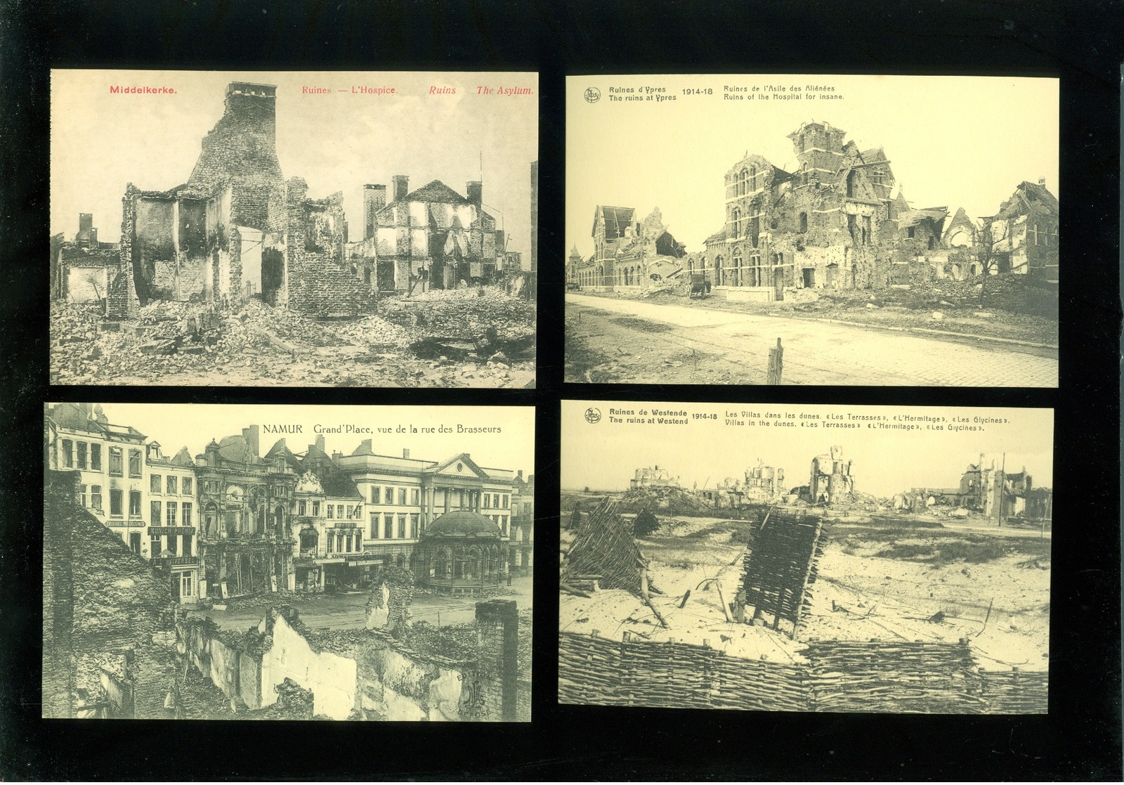 Beau lot de 60 cartes postales de Belgique  guerre  ruines     Mooi lot van 60 postkaarten van België  ruinen  oorlog