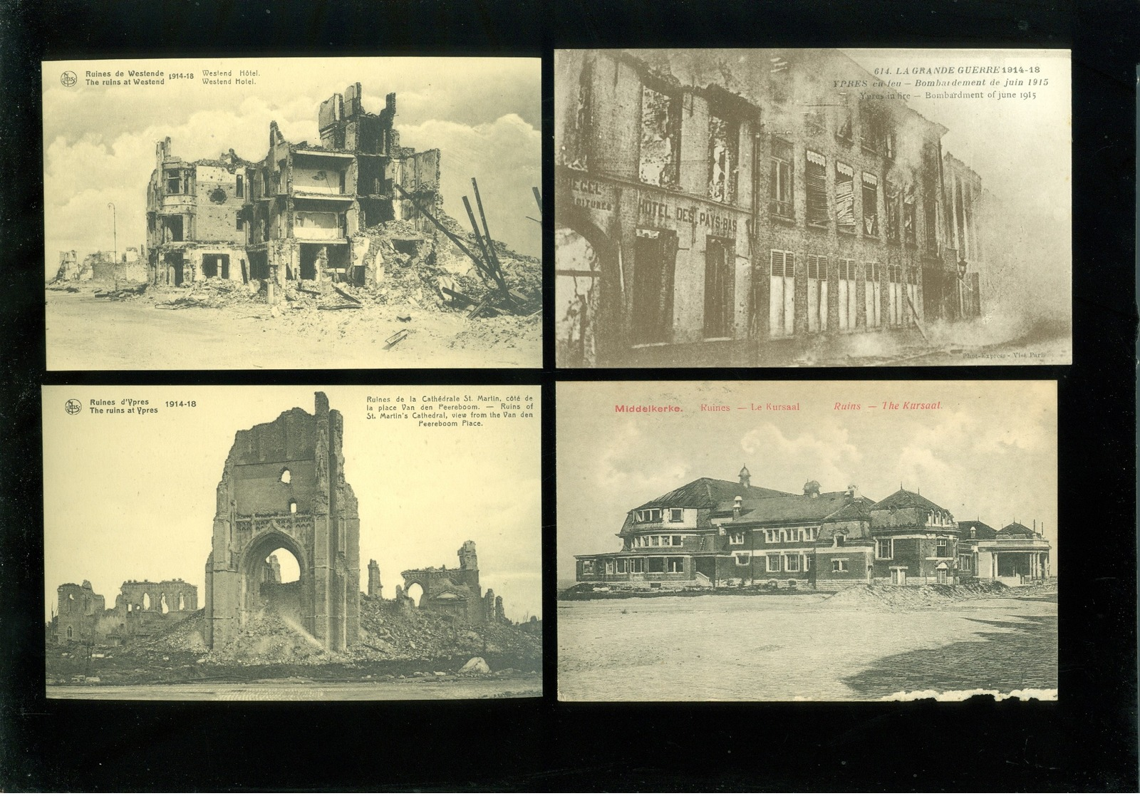 Beau lot de 60 cartes postales de Belgique  guerre  ruines     Mooi lot van 60 postkaarten van België  ruinen  oorlog