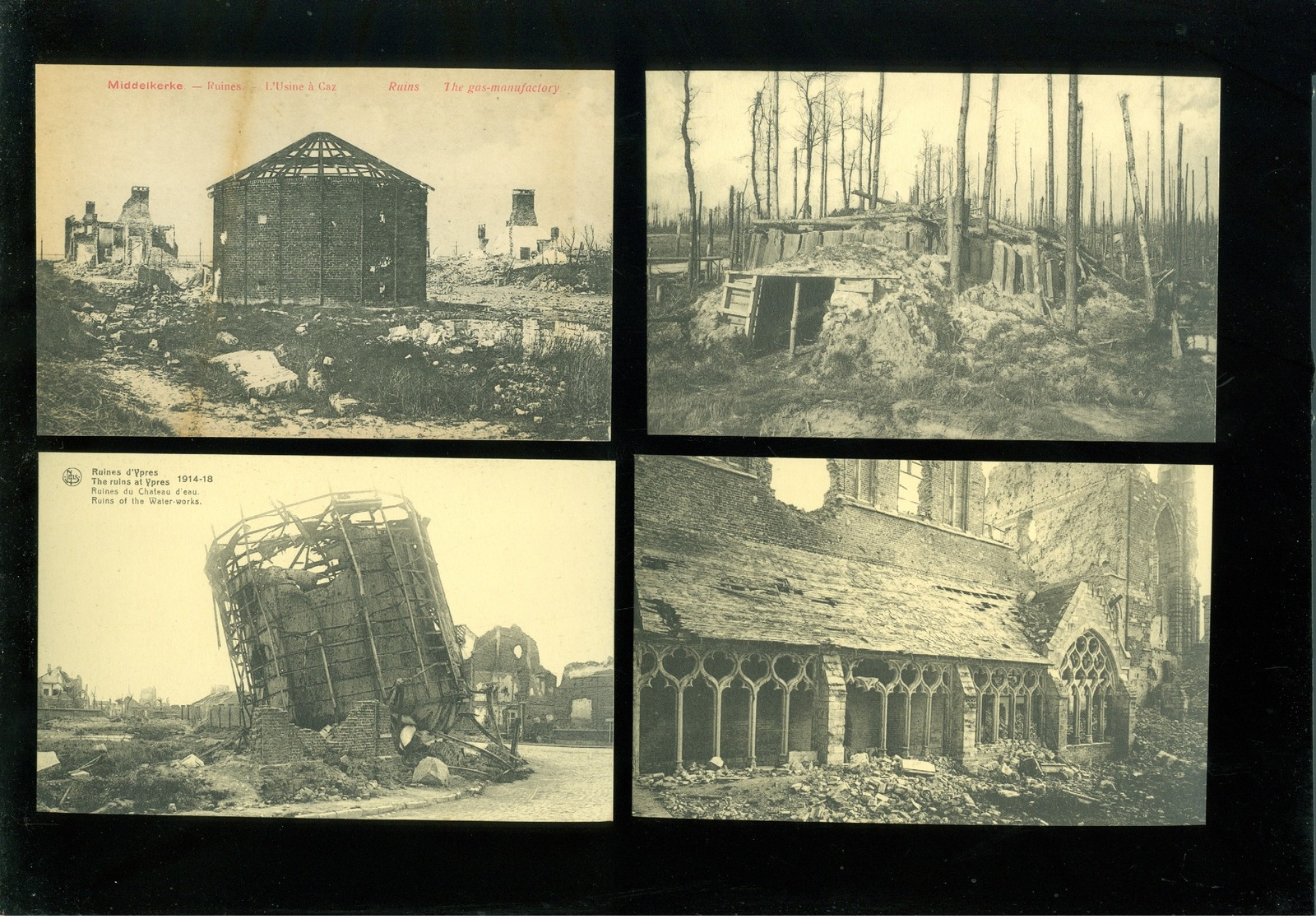 Beau lot de 60 cartes postales de Belgique  guerre  ruines     Mooi lot van 60 postkaarten van België  ruinen  oorlog