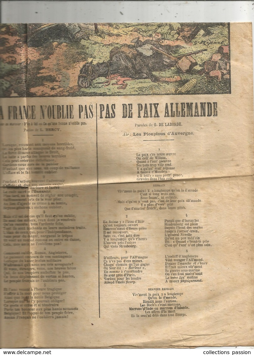 Partition Musicale  ,paroles ,militaria ,patriotique ,publicité,illustrateur Signé, 55x40 , 8 Scans, Frais Fr 1.75 E - Partitions Musicales Anciennes