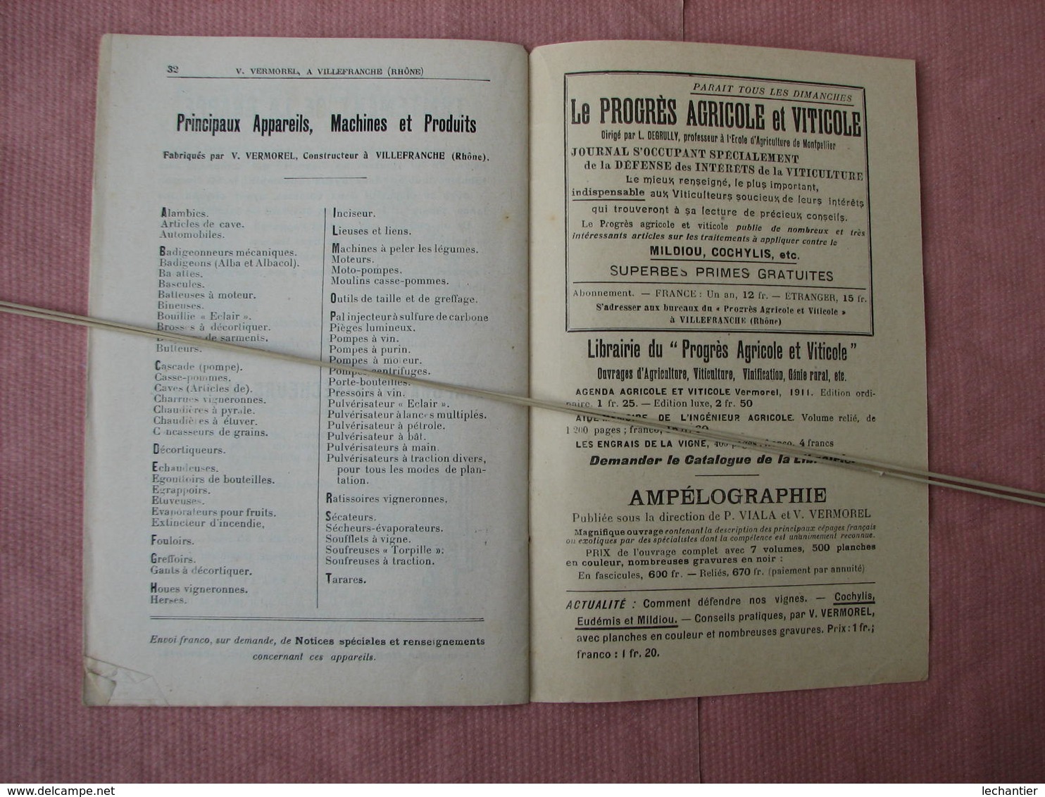 Catalogue VERMOREL 1911 Mat. Agricole Et Viticole VILLEFRANCHE 32 Pages TBE - Agriculture