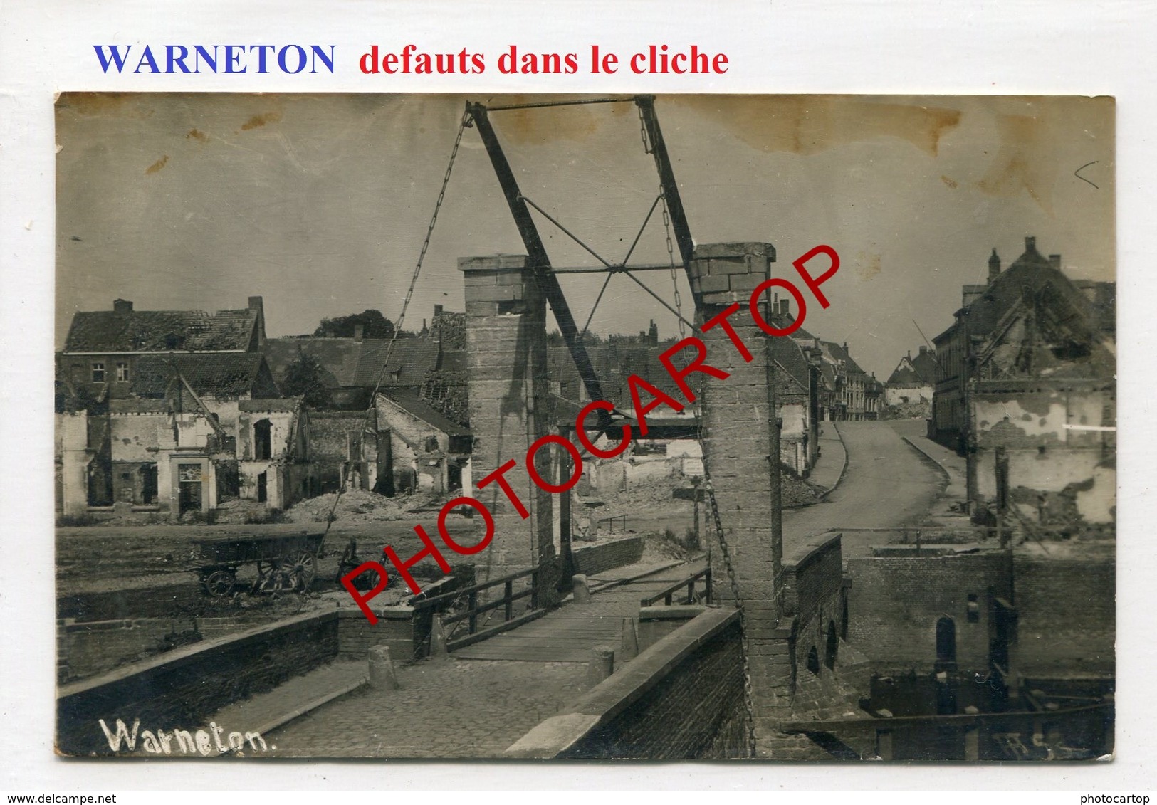 WARNETON-CARTE PHOTO Allemande-GUERRE 14-18-1WK-Belgien-France-??-Militaria - Comines-Warneton - Komen-Waasten