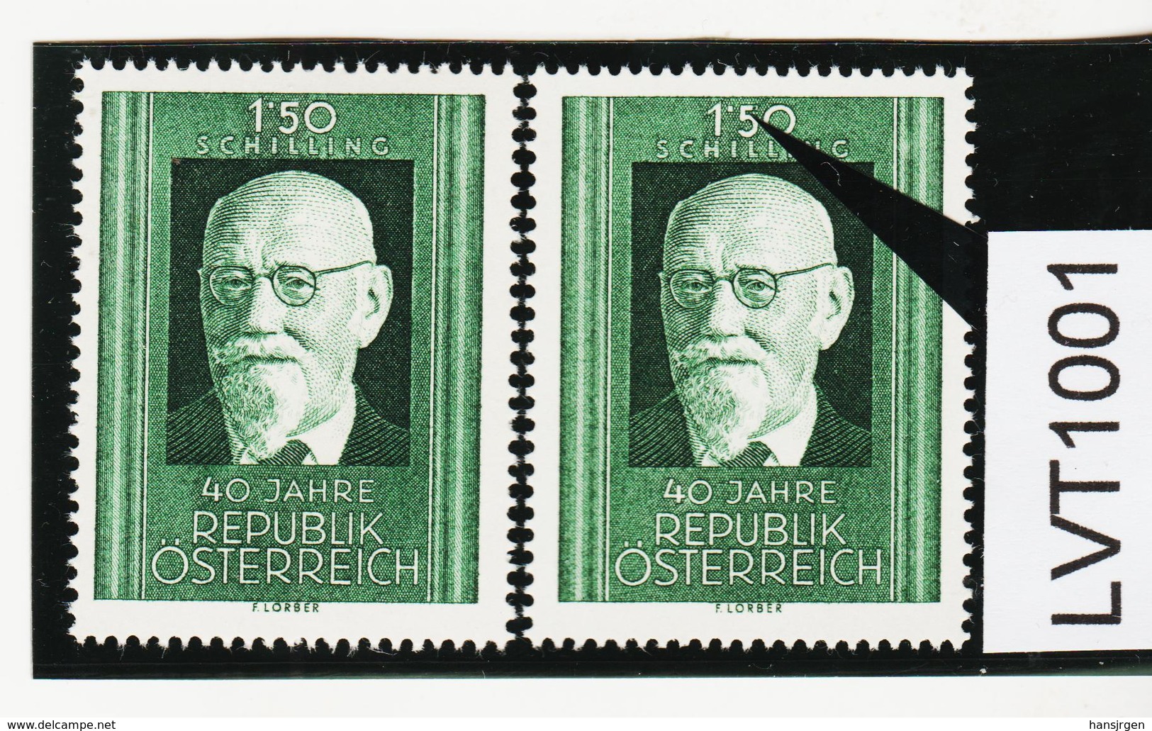 LTV1001 ÖSTERREICH 1958 Michl 1057 I PLATTENFEHLER " VERKÜRZTE 5 " ** Postfrisch - Abarten & Kuriositäten