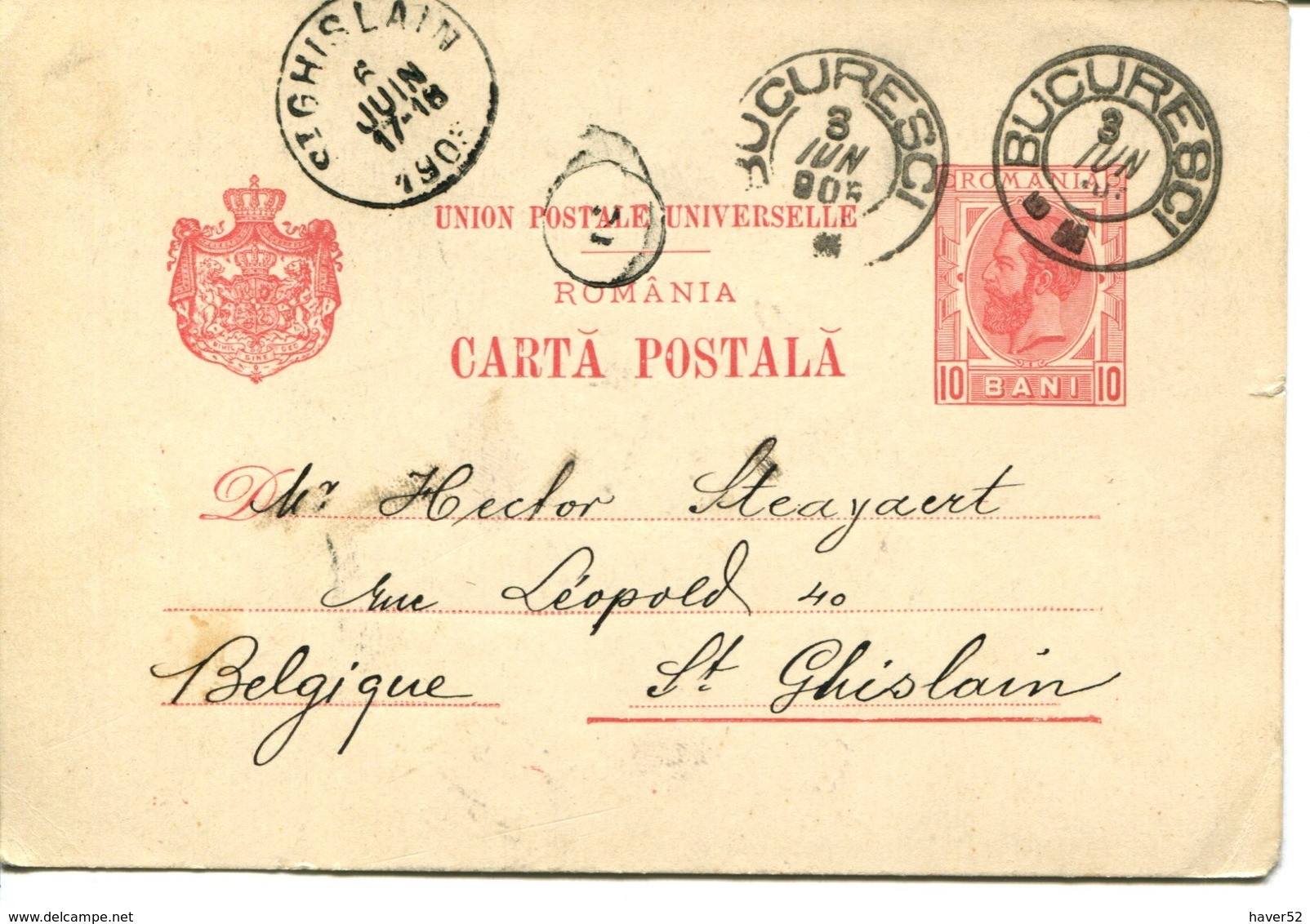 Carta Postala - Bucureci - Belgica - Entiers Postaux