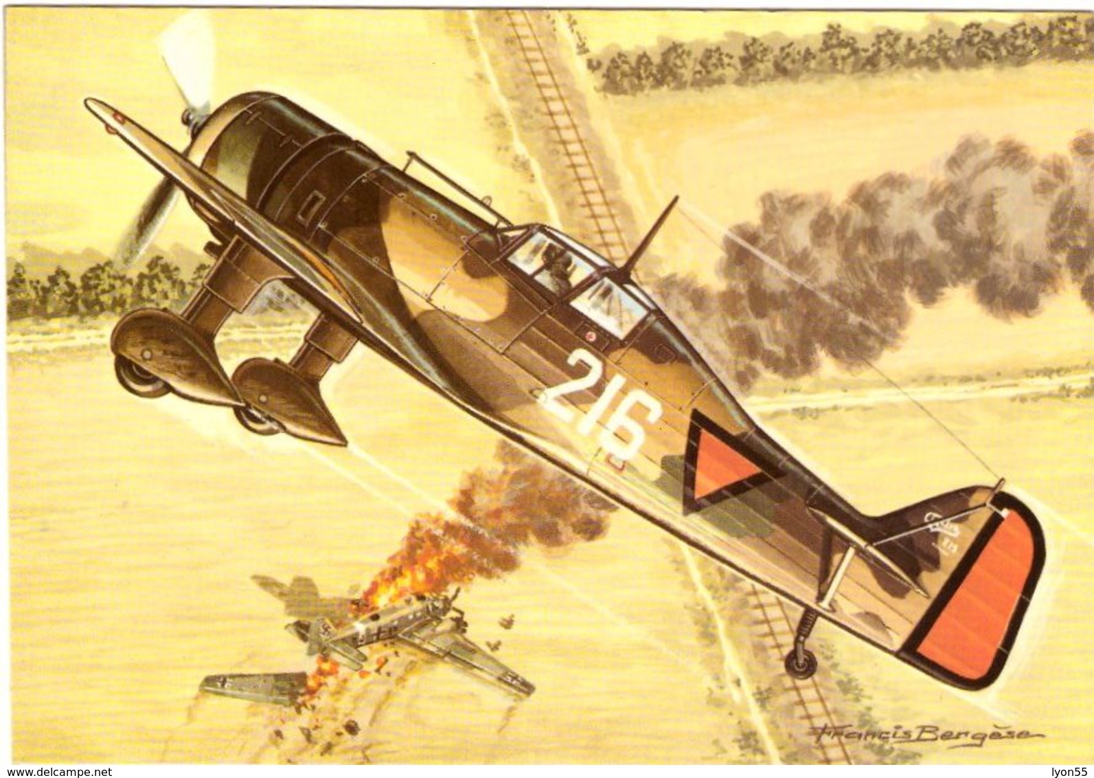 Les Chasseurs De La Seconde Guerre Mondiale Dessin Francis Bergèse (dessinateur De Buck Danny) Fokker D-XXI Hollande - 1939-1945: 2ème Guerre