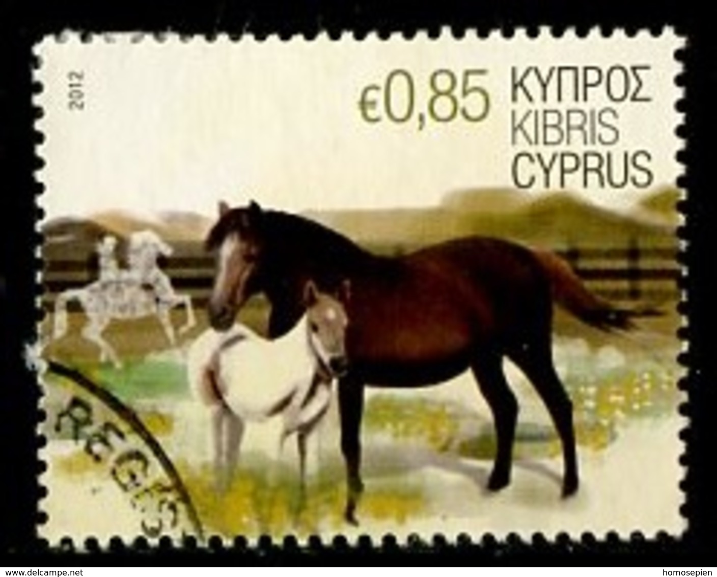 Chypre - Zypern - Cyprus 2012 Y&T N°1239 - Michel N°1229 (o) - 0,85€ Chevaux - Oblitérés