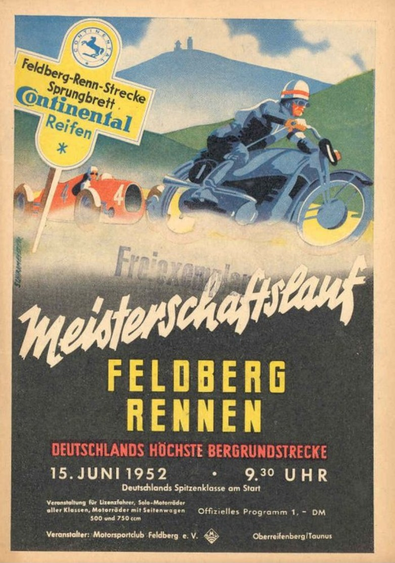 Car Automobile Grand Prix Postcard  Feldberg-Rennen 1952 - Reproduction - Pubblicitari