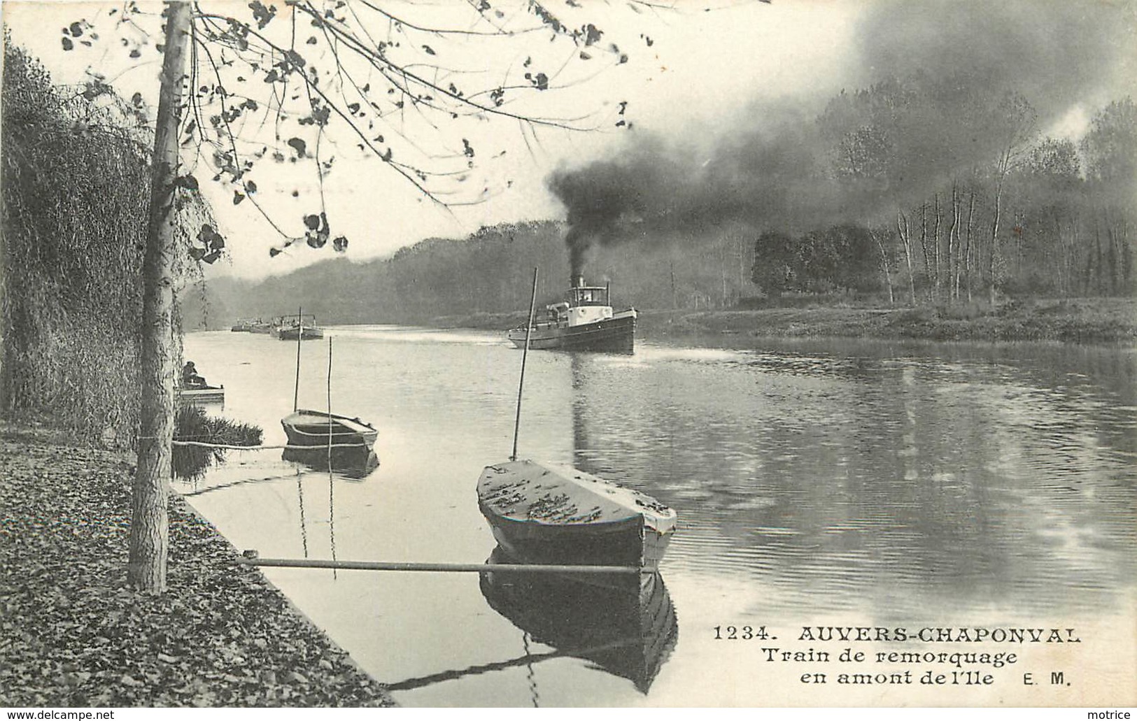 AUVERS CHAPONVAL - Train De Remorquage En Amont De L'ile. - Sleepboten