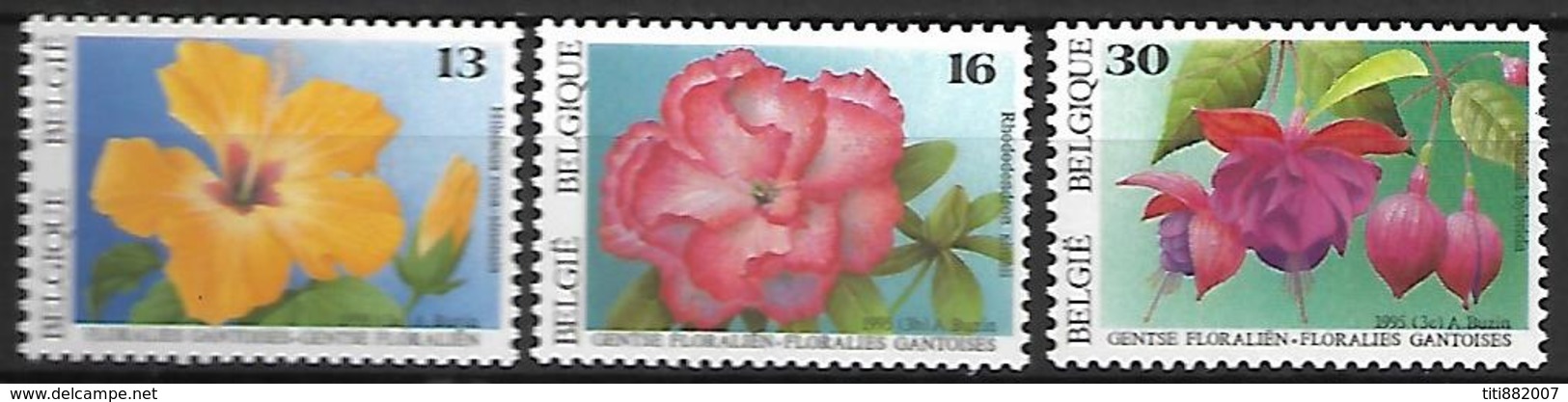 BELGIQUE     -  1995.   Y&T N° 2589 à 2591 *.  Hibiscus, Rhododendron, Fuschia.  Série Complète. - Neufs