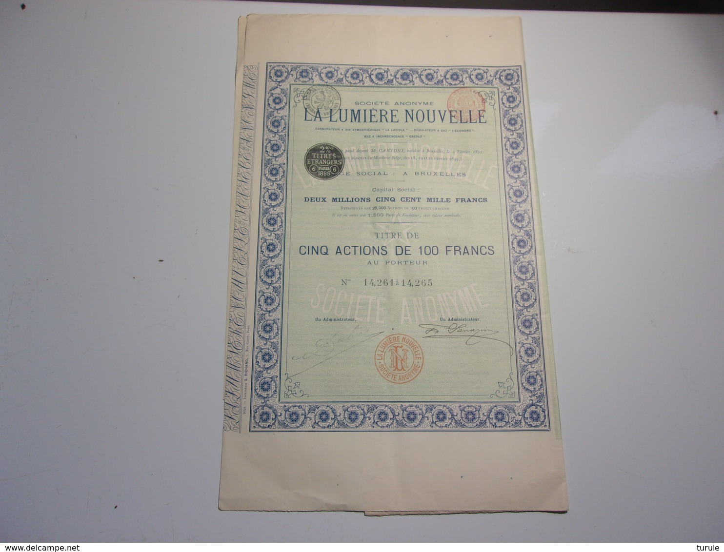 LA LUMIERE NOUVELLE (imprimerie RICHARD) 1896 - Autres & Non Classés