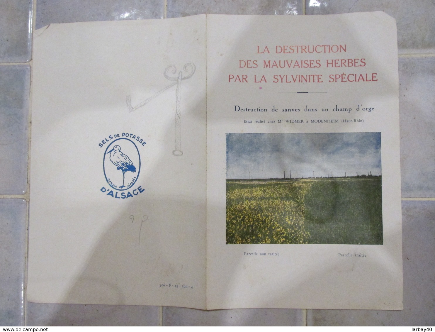 Pub Bureau D Etudes Sur Les Engrais Tarbes Potasse D Alsace La Destruction Des Mauvaises Herbes Par La Sylvinite Special - Publicités