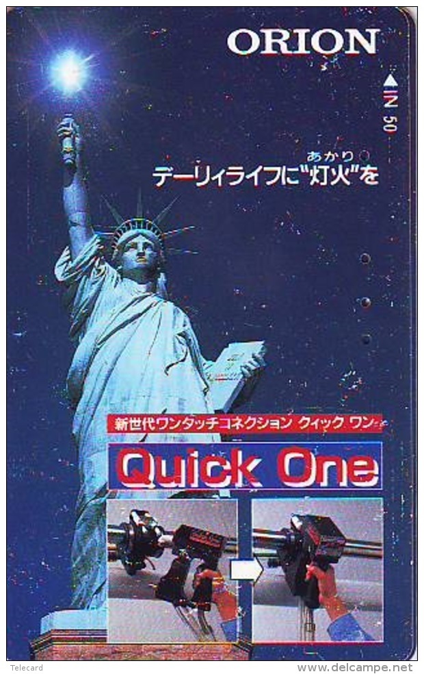 Telecarte JAPON (855) Statue De La Liberte * New York USA * PHONECARD JAPAN * STATUE OF LIBERTY * - Landscapes