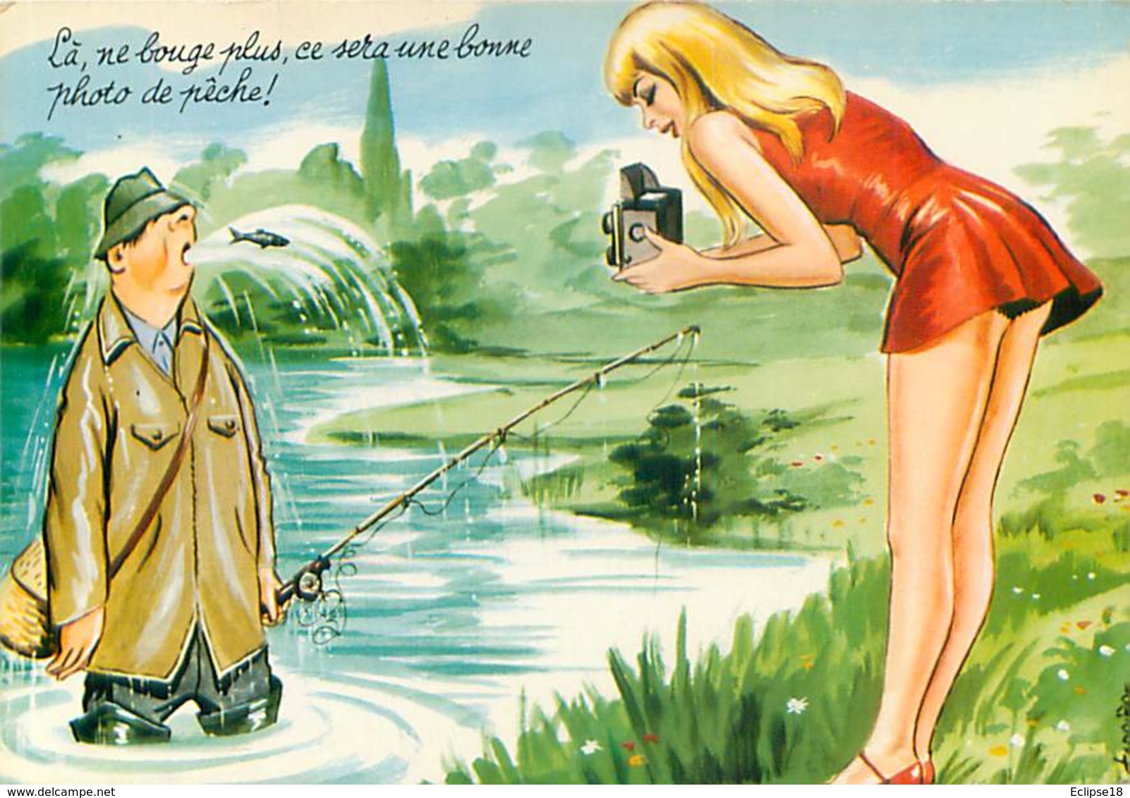 Illustrateur Carriere -  Peche Ne Bouge Plus Photo    W 91 - Humour