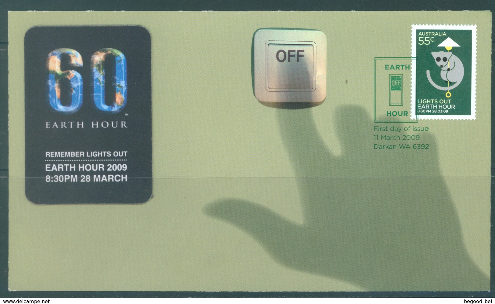 AUSTRALIA  - FDC - 11.3.2009 - EARTH HOUR KOALA SPECIAL ISSUE ONLY 15000 FDC - Yv 3037 - Lot 18516 - Premiers Jours (FDC)