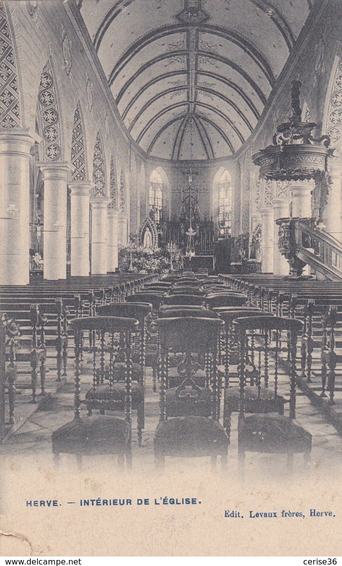 Herve Intérieur De L'Eglise Circulée En 1910 - Herve