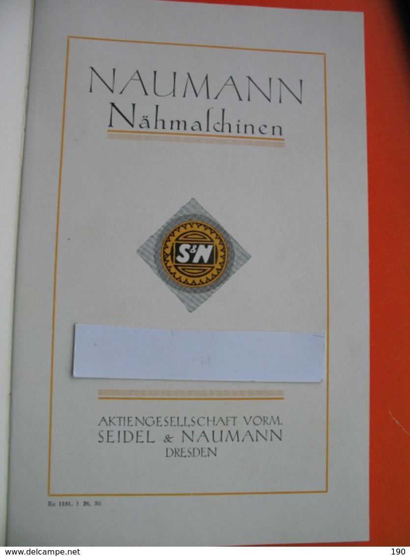 Naumann Nahmaschinen(sewing Machine).SEIDEL&NAUMANN,DRESDEN - Matasellos Generales