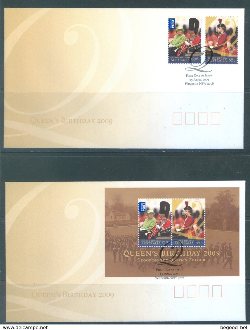 AUSTRALIA  - FDC - 15.4.2009 - QUEEN'S BIRTHDAY - Yv 3062-3066 BLOC 113 - Lot 18520 - FDC