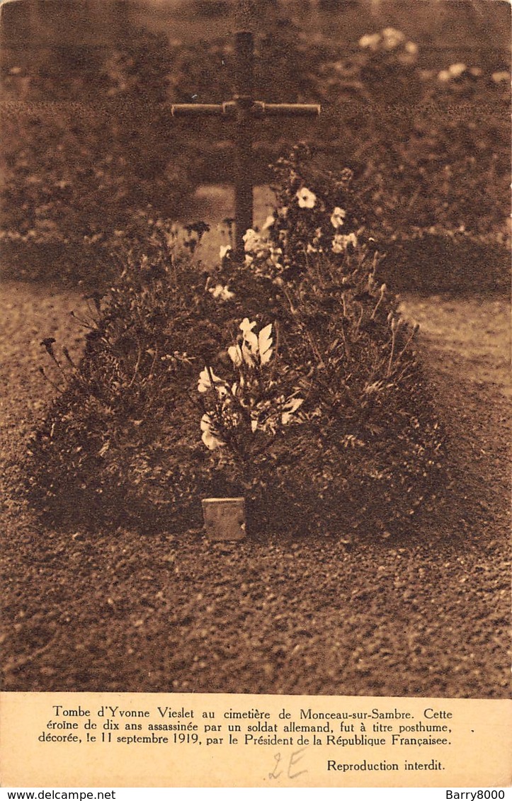 Tombe D' Yvonne Vieslet   Au Cimetière De Monceau-au-Sambre  Charleroi     X 5176 - Charleroi