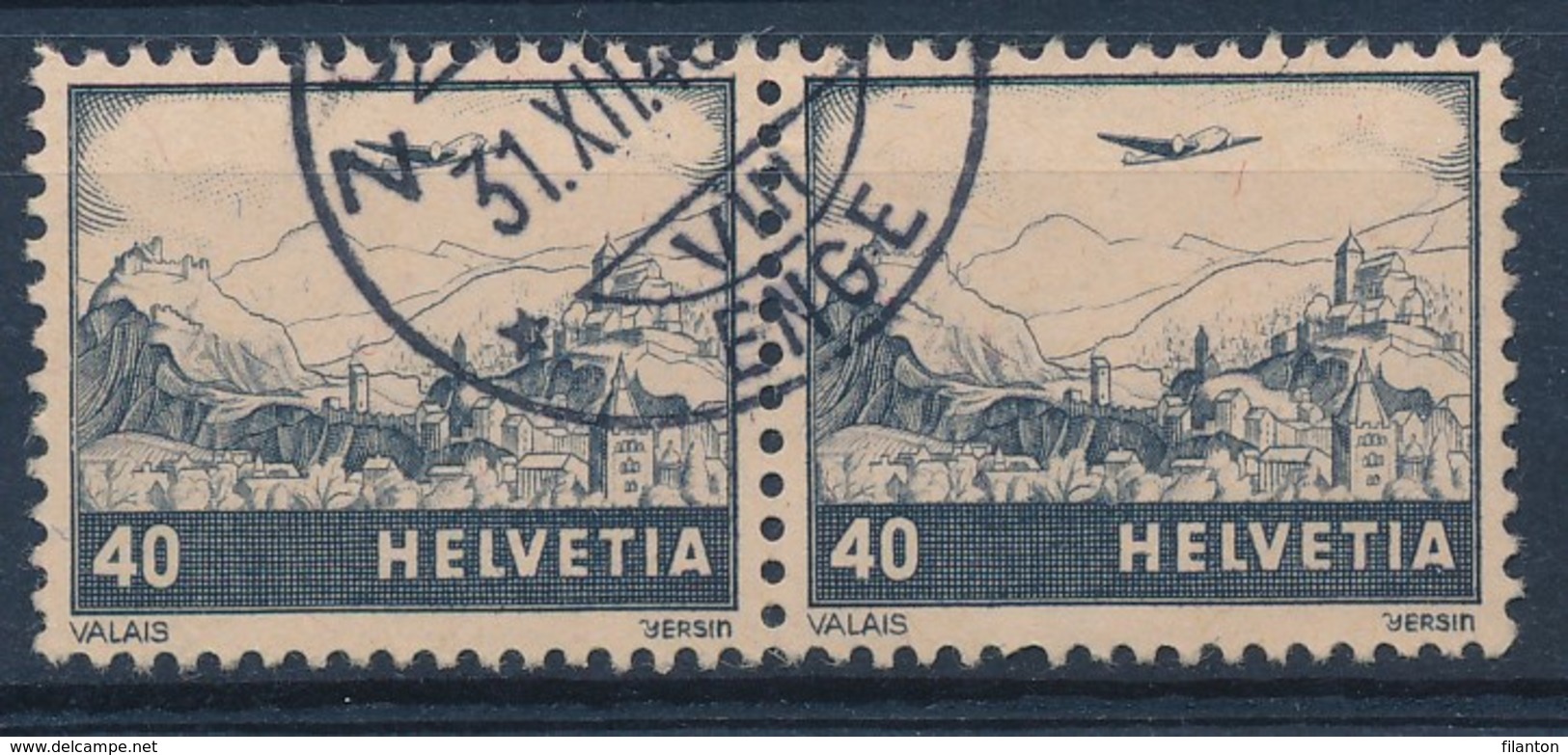 HELVETIA - Mi Nr 388 (paar) - Cachet "ZURICH - ENGE" - (ref. 239) - Used Stamps