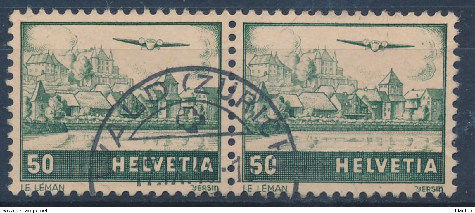 HELVETIA - Mi Nr 389 (paar) - Cachet "VAUD (ZURICH)" - (ref. 241) - Used Stamps