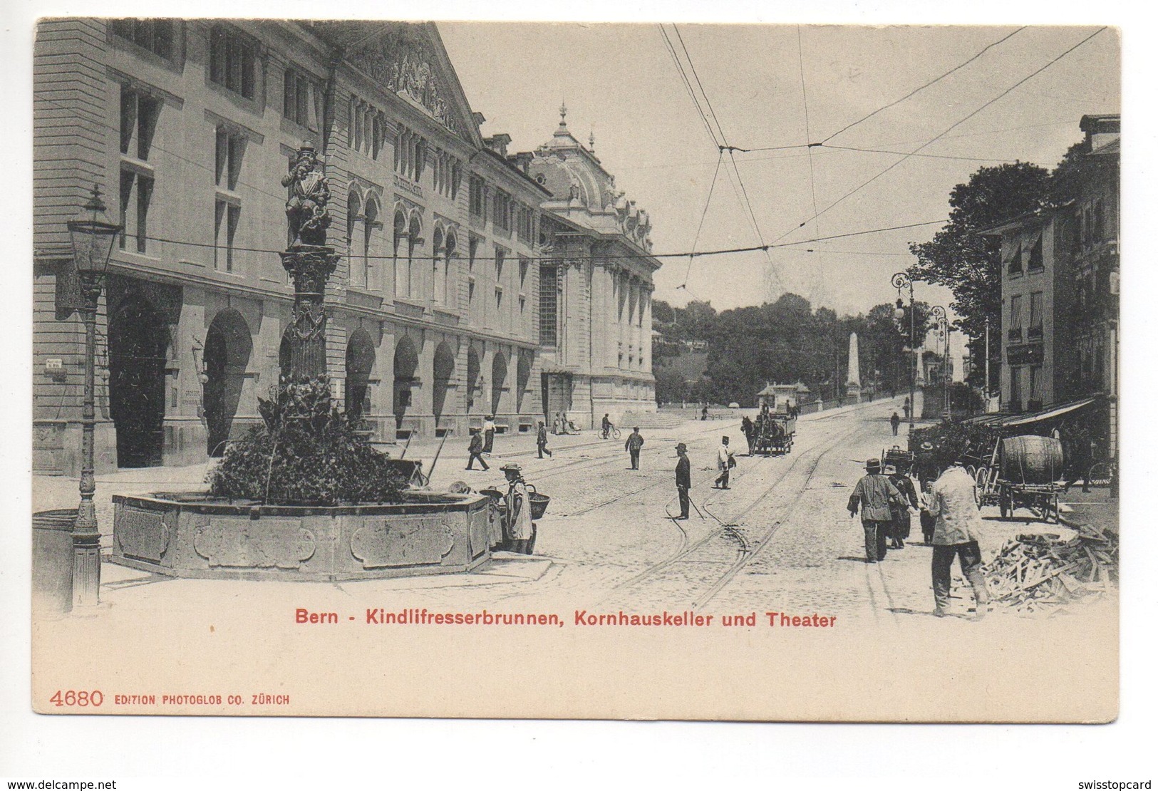 BERN Kindlifresserbrunnen Pferde-Fuhrwerk - Bern