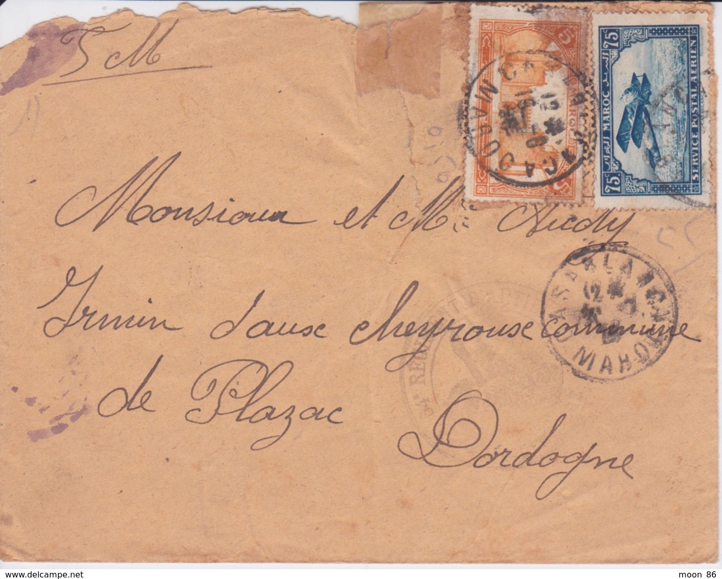 MAROC - CASABLANCA 1926 - CACHET MILITAIRE VAGUEMESTRE DU 64 REGIMENT D'ARTILLERIE - Marokko (1956-...)