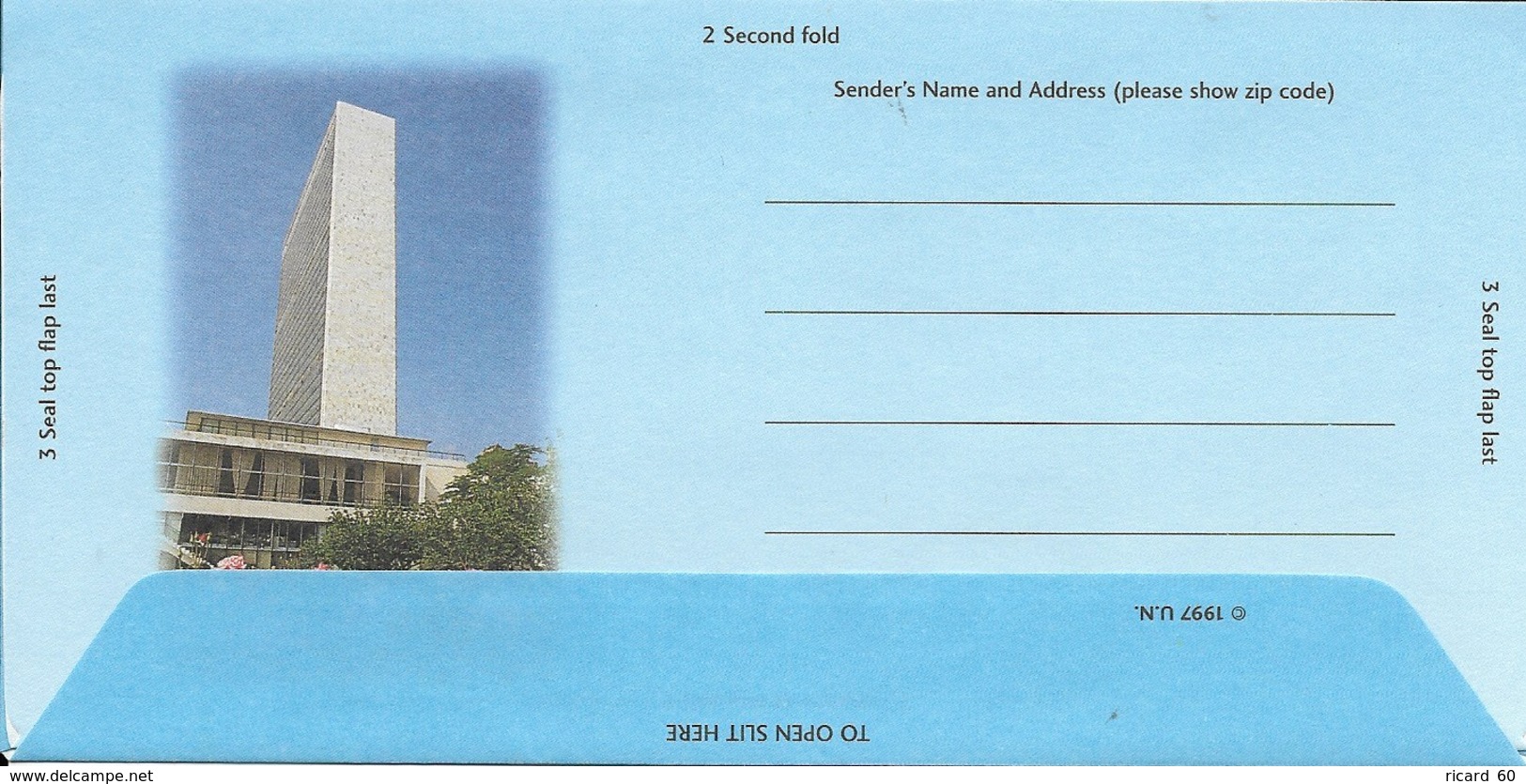 Onu, United Nations, Nations Unies,new York, Entier Postal 1999 , Aérogramme Fdc, Rose Jaune - Covers & Documents