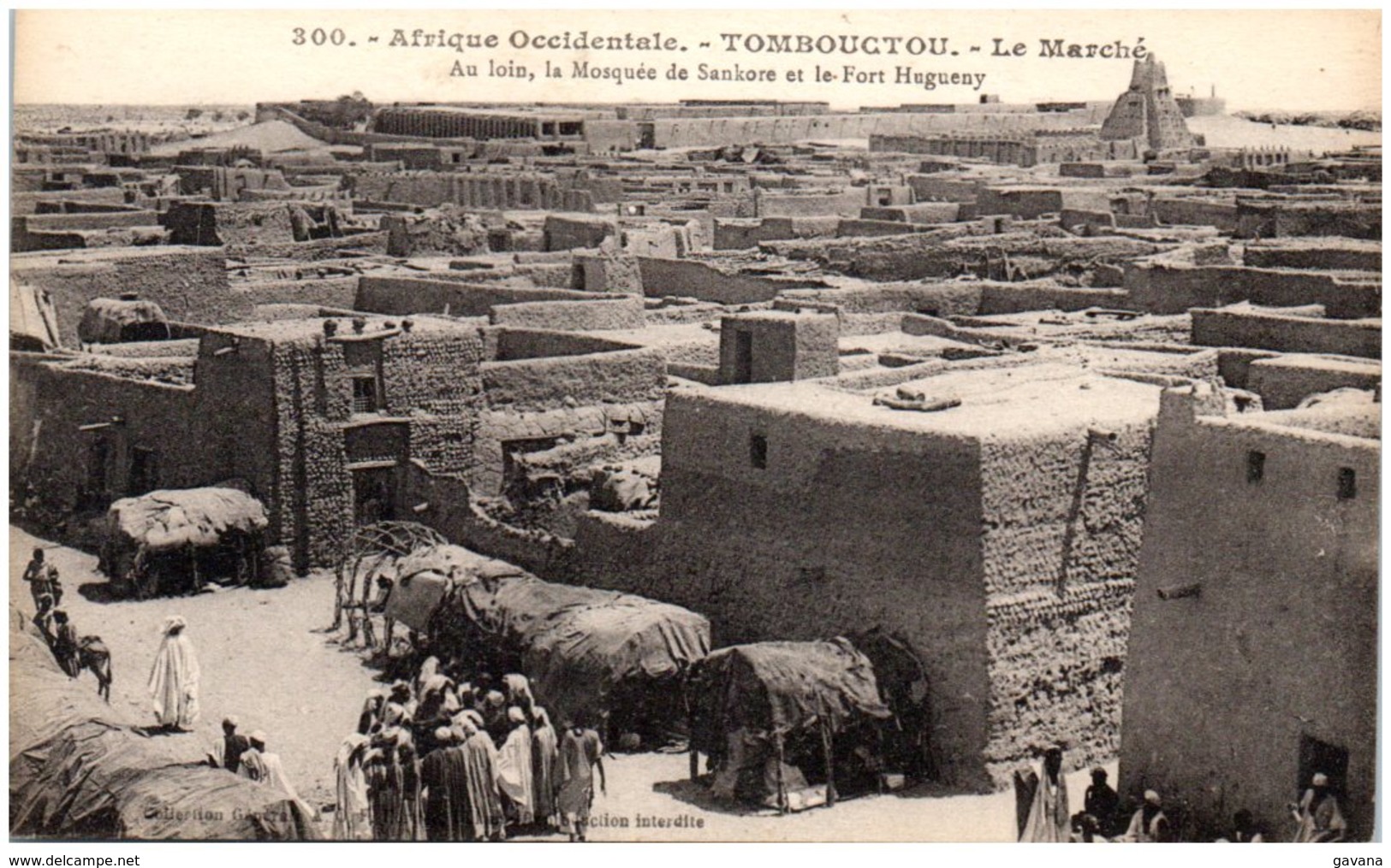 SOUDAN - TOMBOUCTOU - Le Marché - Au Loin, La Mosquée De Sankore Et Le Fort Hugueny - Sudan