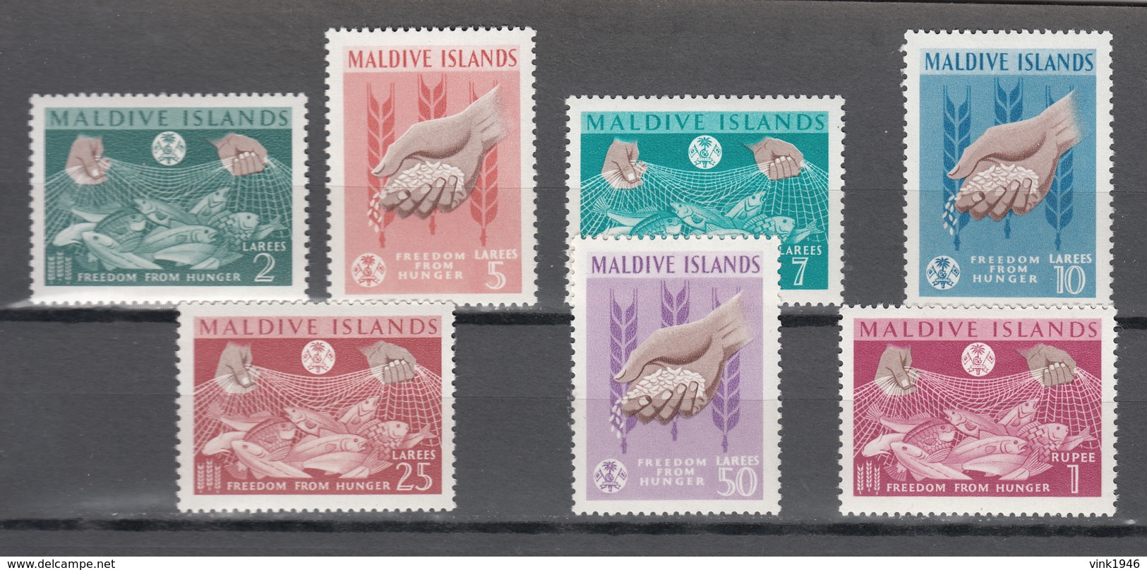 Maldives 1963,6V In Set,anti Hunger,honger,MH/Ongebruikt(A3602) - Tegen De Honger