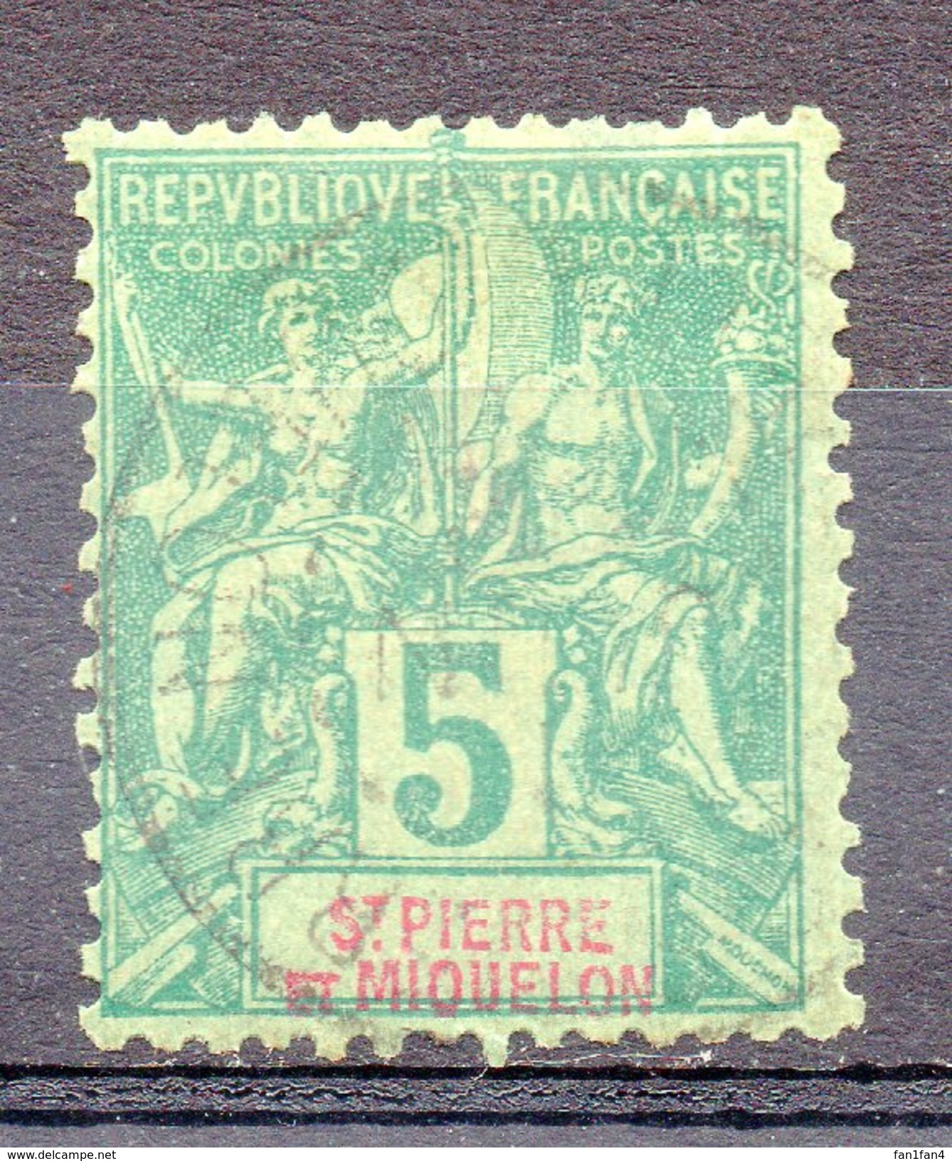 Saint PIERRE Et MIQUELON (Iles D'Amérique Centrale) - 1892 - N° 62 - 5 C. Vert - Used Stamps