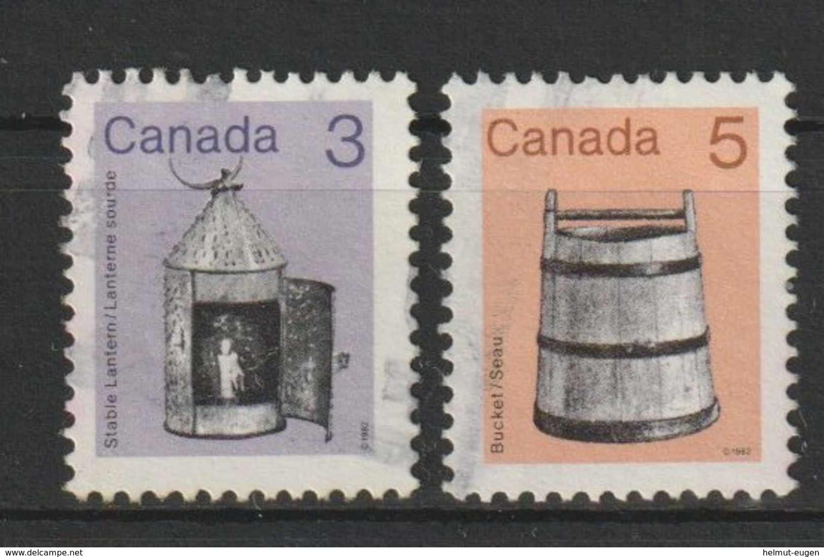 MiNr. 855, 856 Kanada (Dominion), 1982, 19. Okt./1985. Freimarken: Alte Gebrauchsgegenstände. - Gebraucht