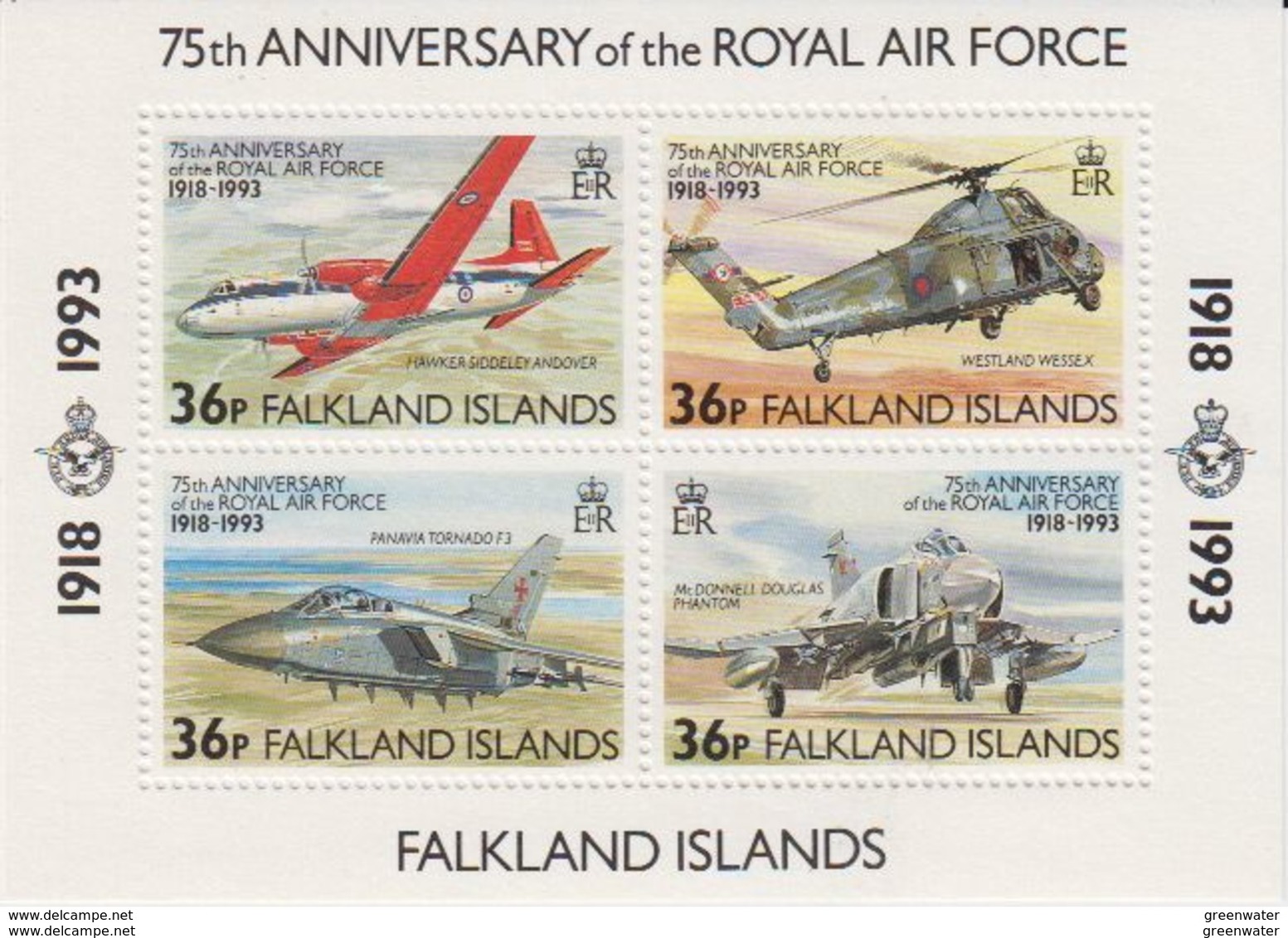 Falkland Islands 1993 Royal Air Force (RAF) M/s  ** Mnh (41472) - Falklandeilanden