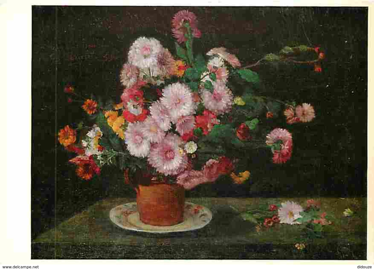 Art - Peinture - Gustave Courbet - Bouquet De Fleurs - Voir Scans Recto-Verso - Peintures & Tableaux