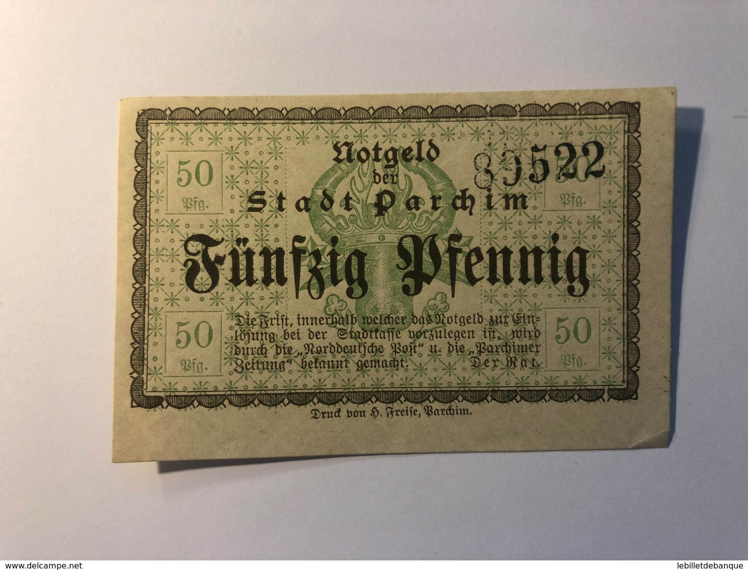 Allemagne Notgeld Allemagne Parchim 50 Pfennig - Collections