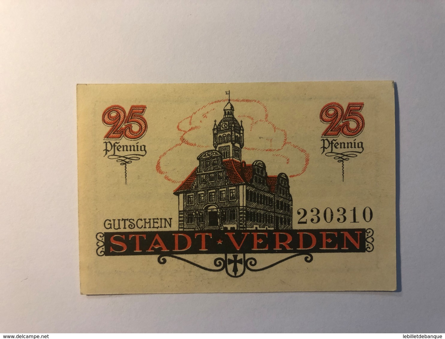 Allemagne Notgeld Allemagne Verden 25 Pfennig - Collections