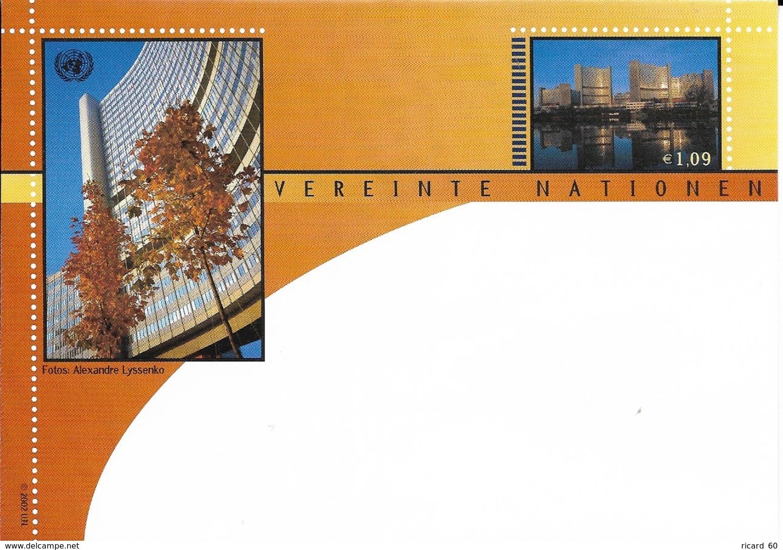 Onu,united Nations, Nations Unies, Bureau De Vienne , Entier Postal 2002 , Env Neuve, 1.09 Euro, Paysage - Briefe U. Dokumente