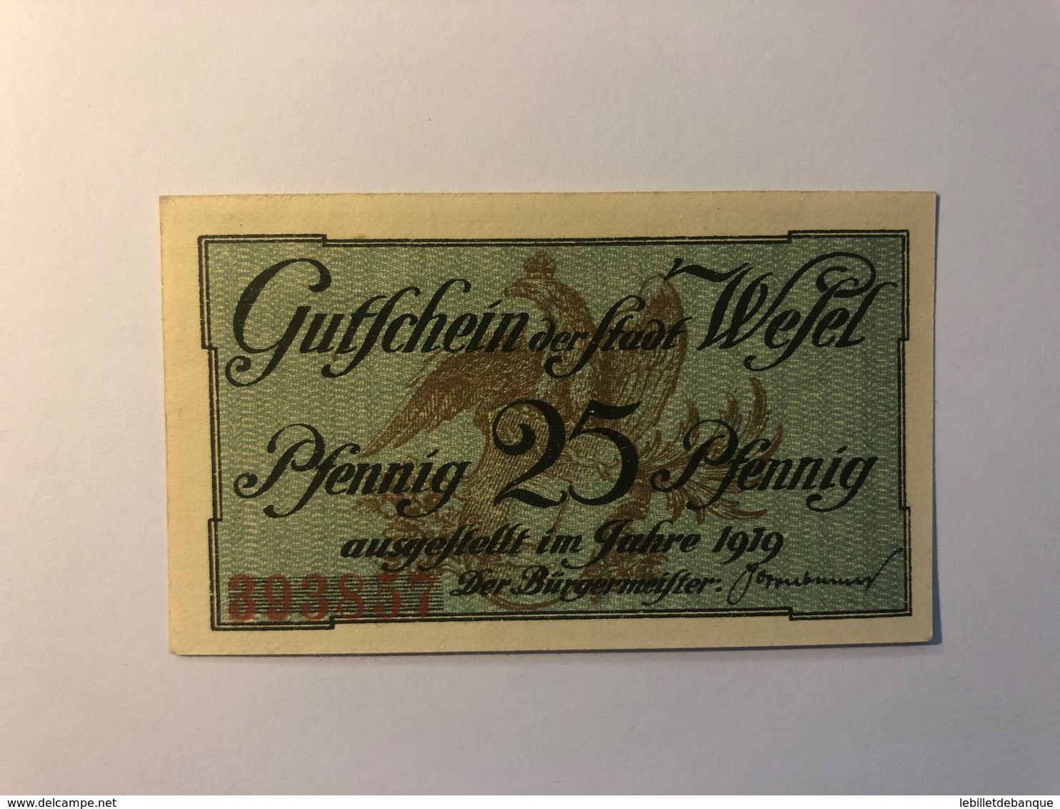 Allemagne Notgeld Allemagne Wesel 25 Pfennig - Collections