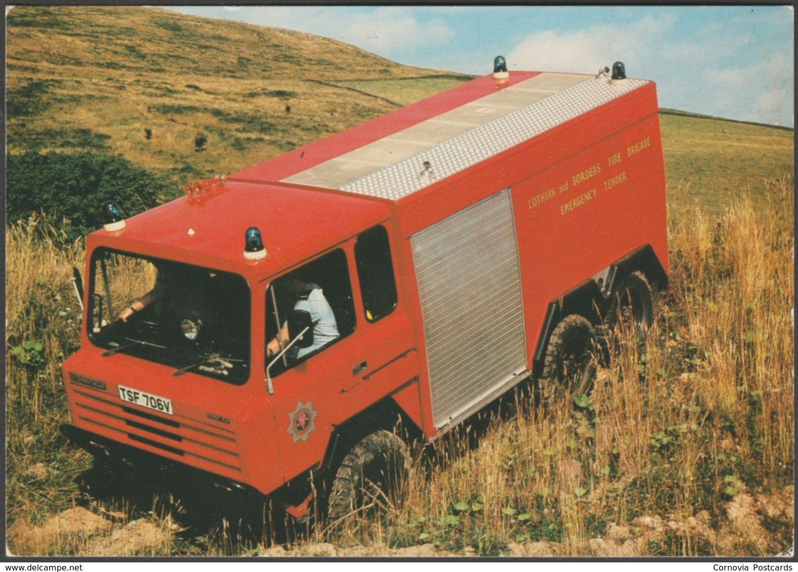 Lothian And Borders Fire Brigade Stonefield Emergency Tender - Advice Postcard - Trucks, Vans &  Lorries