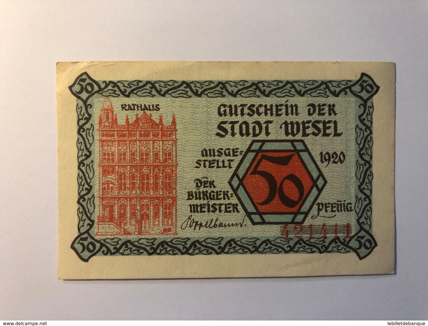 Allemagne Notgeld Allemagne Wesel 50 Pfennig - Verzamelingen