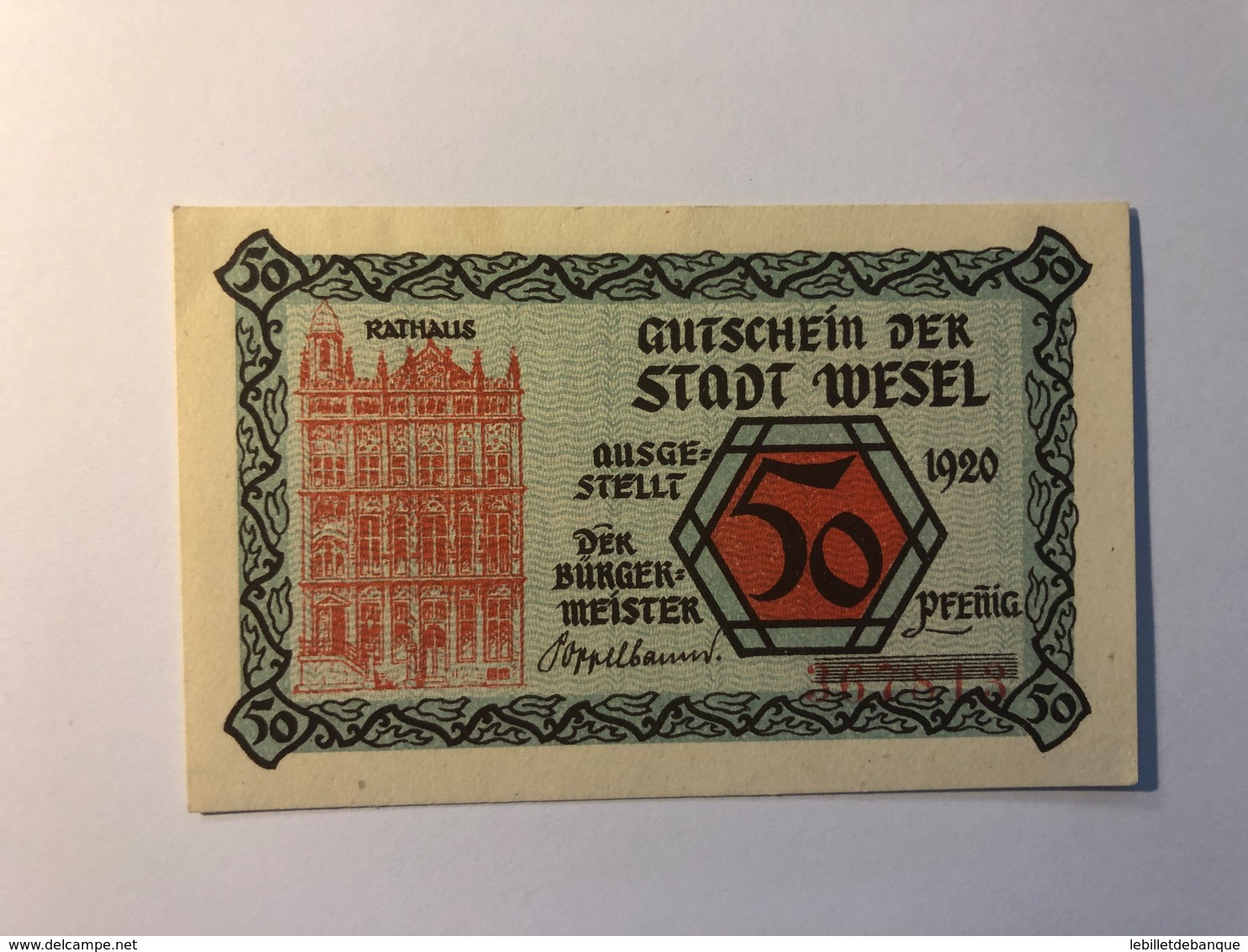 Allemagne Notgeld Allemagne Wesel 50 Pfennig - Collections