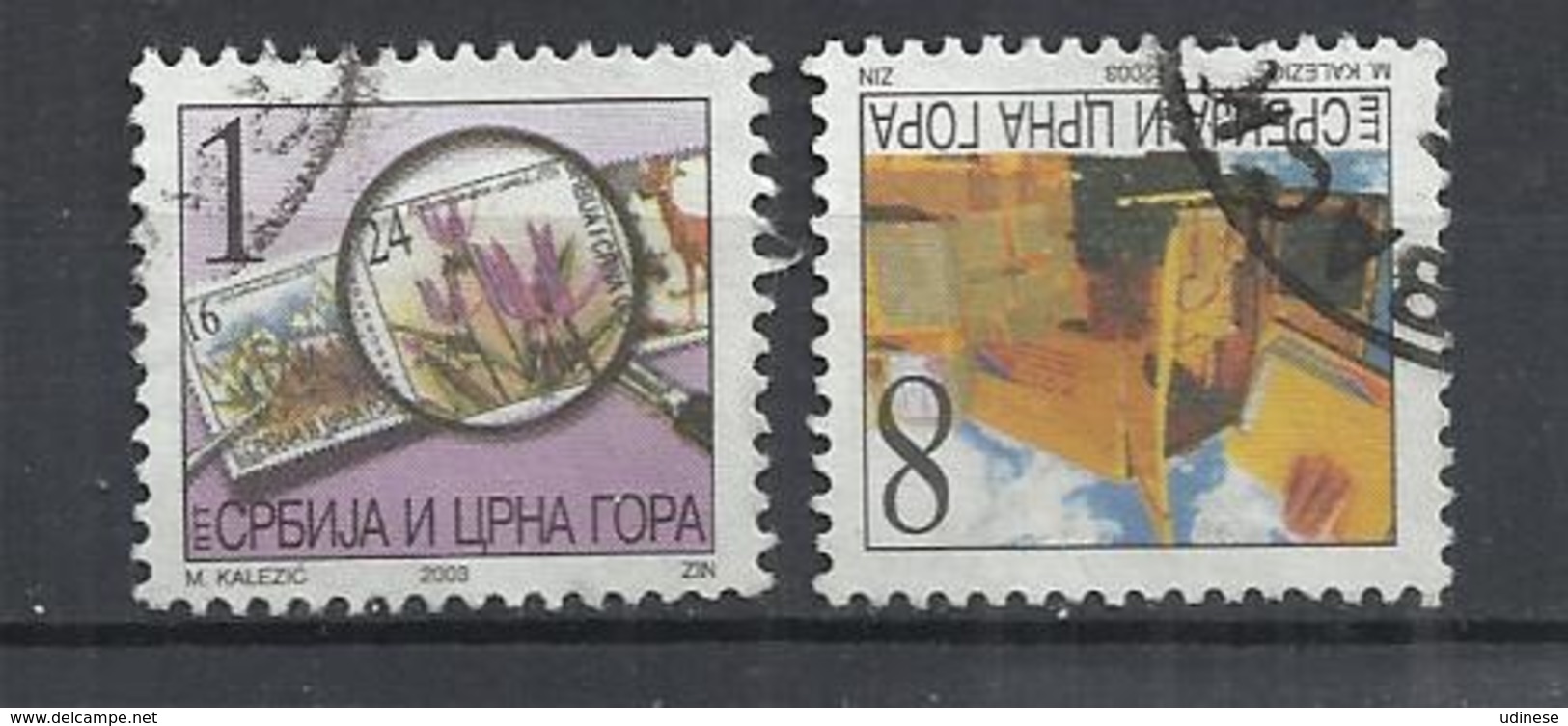 SERBIA AND MONTENEGRO 2003 - POSTAL SERVICES - 2 DIFFERENT - POSTALLY USED OBLITERE GESTEMPELT USADO - Poste