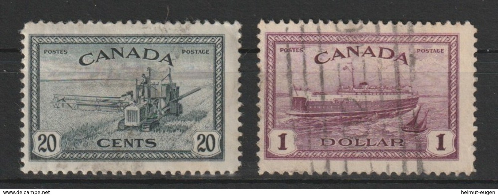 MiNr.238, 240 Kanada (Dominion), 1946, 16. Sept. Freimarken: Umstellung Auf Friedensproduktion. - Used Stamps