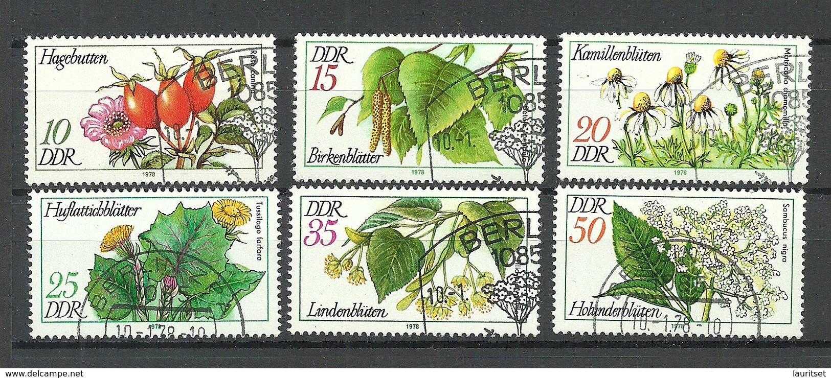 Deutschland DDR 1978 Michel 2287 - 2292 Herbs O - Plantes Médicinales