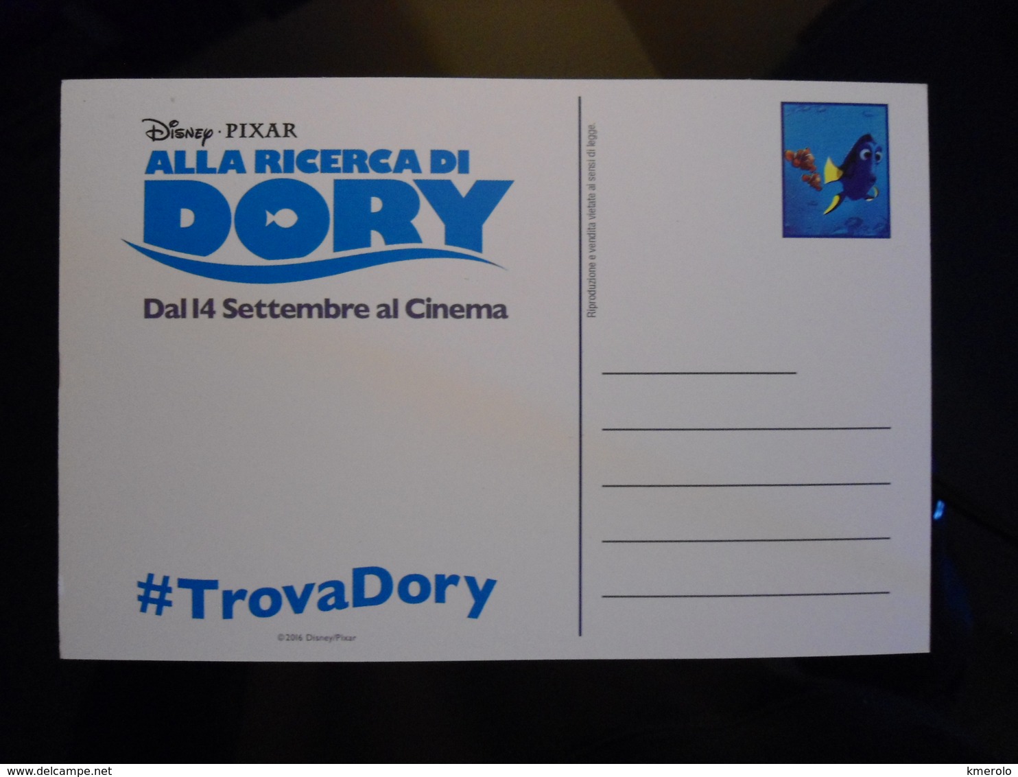 Alla Ricerca Di Dory Movie Film Lot De 2 Cartes Postales - Sonstige & Ohne Zuordnung